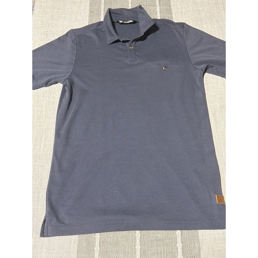 TravisMathew Mens medium Grey Short Sleeve Golf Polo Shirt Performance Casual M